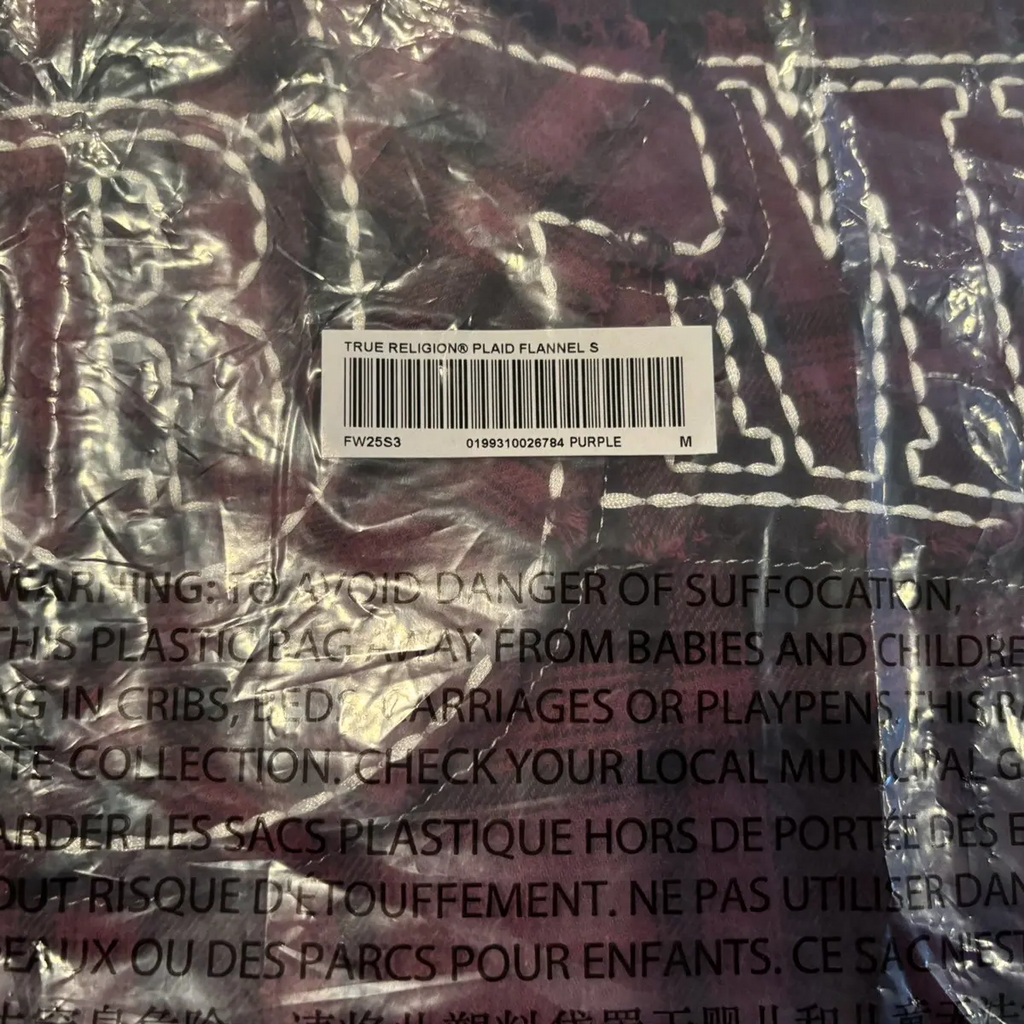 Supreme x True Religion Quilted Flannel SZ M