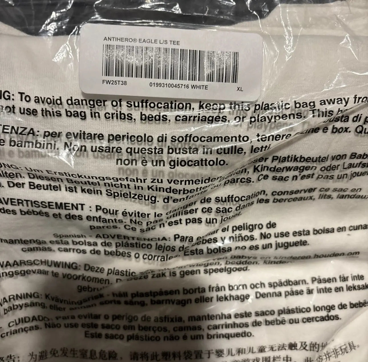 Supreme/ANTIHERO Eagle L/S Tee SZ XL