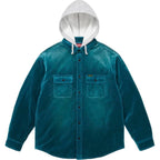 Supreme Quilted Lined Hooded Velvet Shirt SZ L