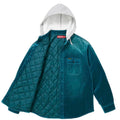 Supreme Quilted Lined Hooded Velvet Shirt SZ L