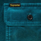 Supreme Quilted Lined Hooded Velvet Shirt SZ L