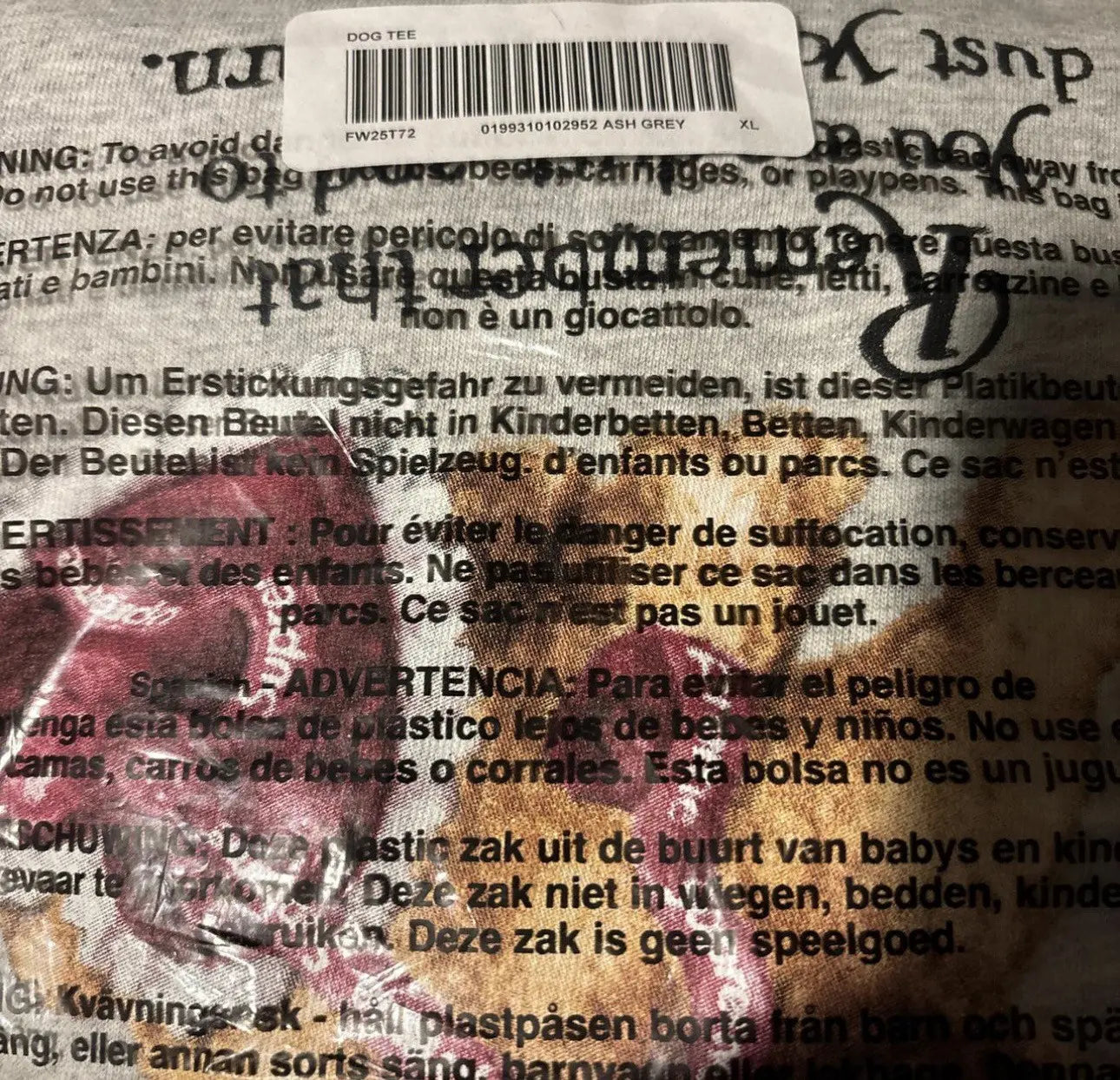 Supreme® “Dust Tee” Heather Grey SZ XL