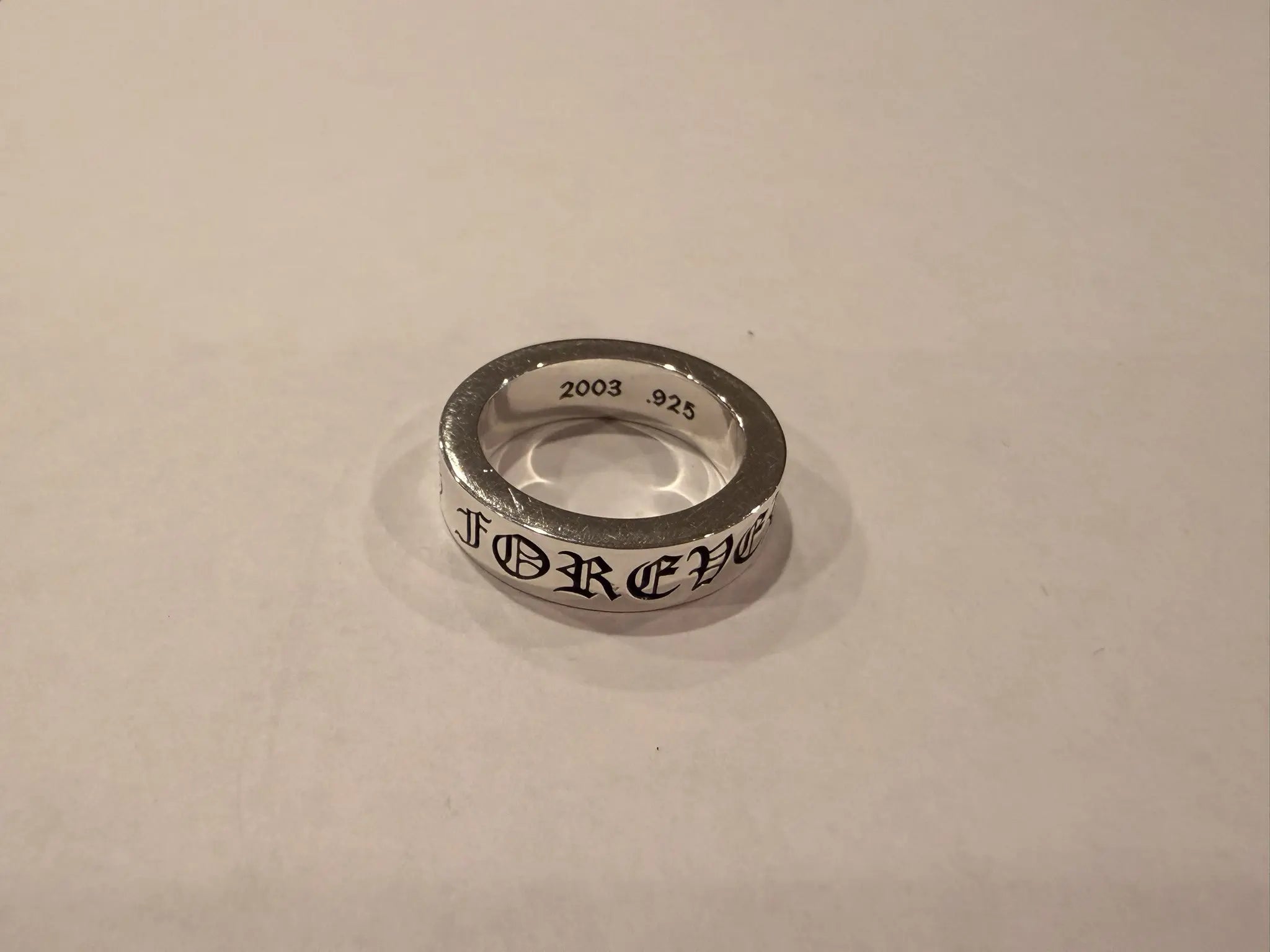 Chrome Hearts .925 Forever Spacer Size 8