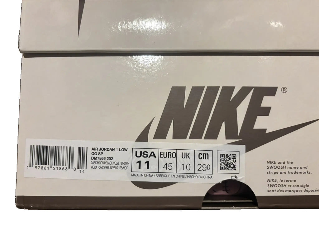Travis Scott x Air Jordan 1 Retro Low OG SP 'Velvet Brown' US 11